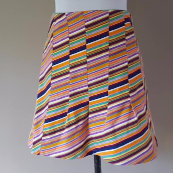 Skirt Striped Size 3-4 Small Back Zipper - Picture 1 of 8